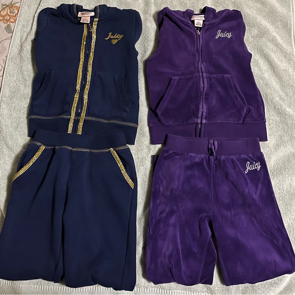 2 Juicy Couture outfits for girls, Size 6.  In great condition.